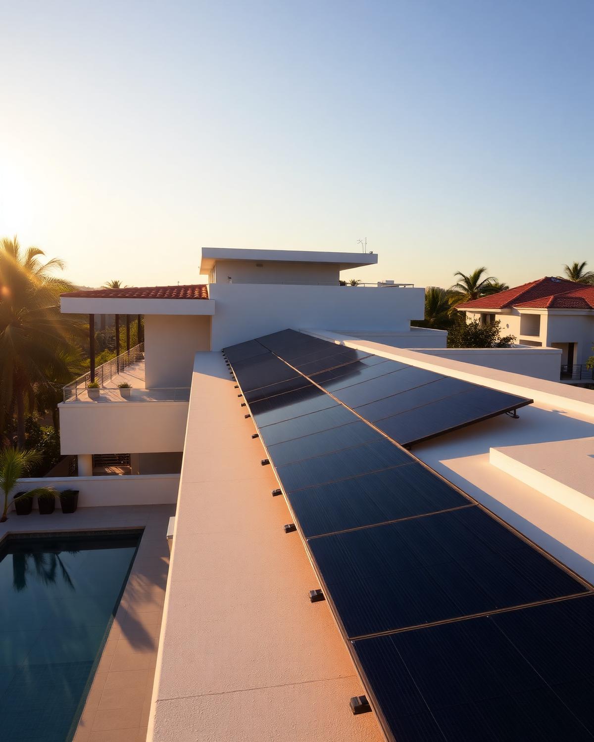 Casa residencial premium com painéis solares